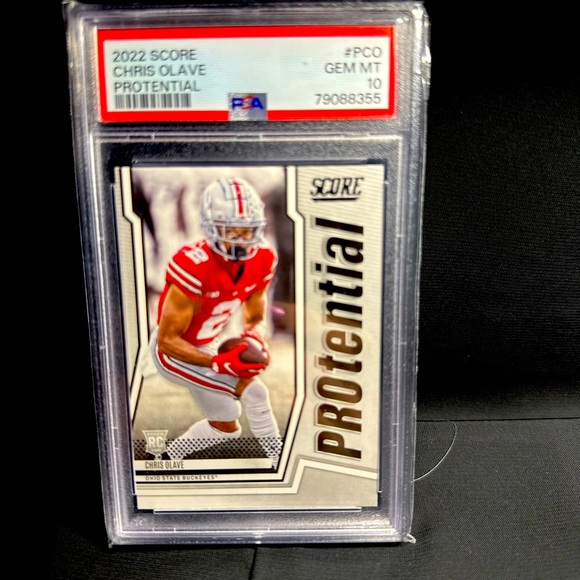 Other - 2022 Panini Score Chris Olave PROTENTIAL Rookie Insert RC, OSU, PSA 10 POP 2